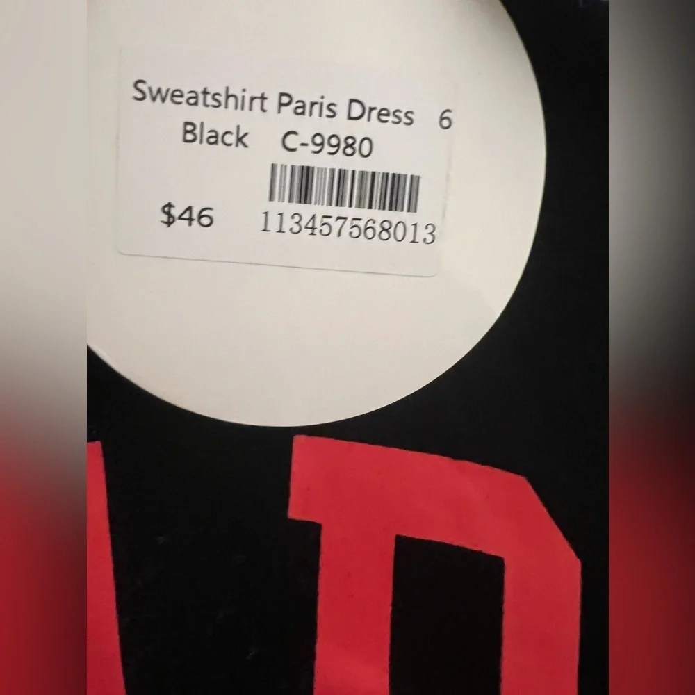 Take Note Paris Sweatshirt Dress, Girls - Picture 3 of 4